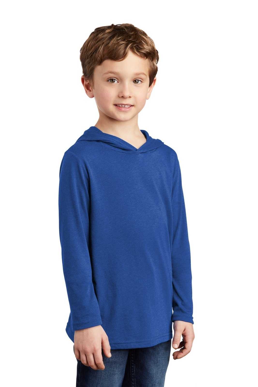 District DT139Y Youth Perfect Tri Long Sleeve Hoodie - Deep Royal - HIT a Double - 4
