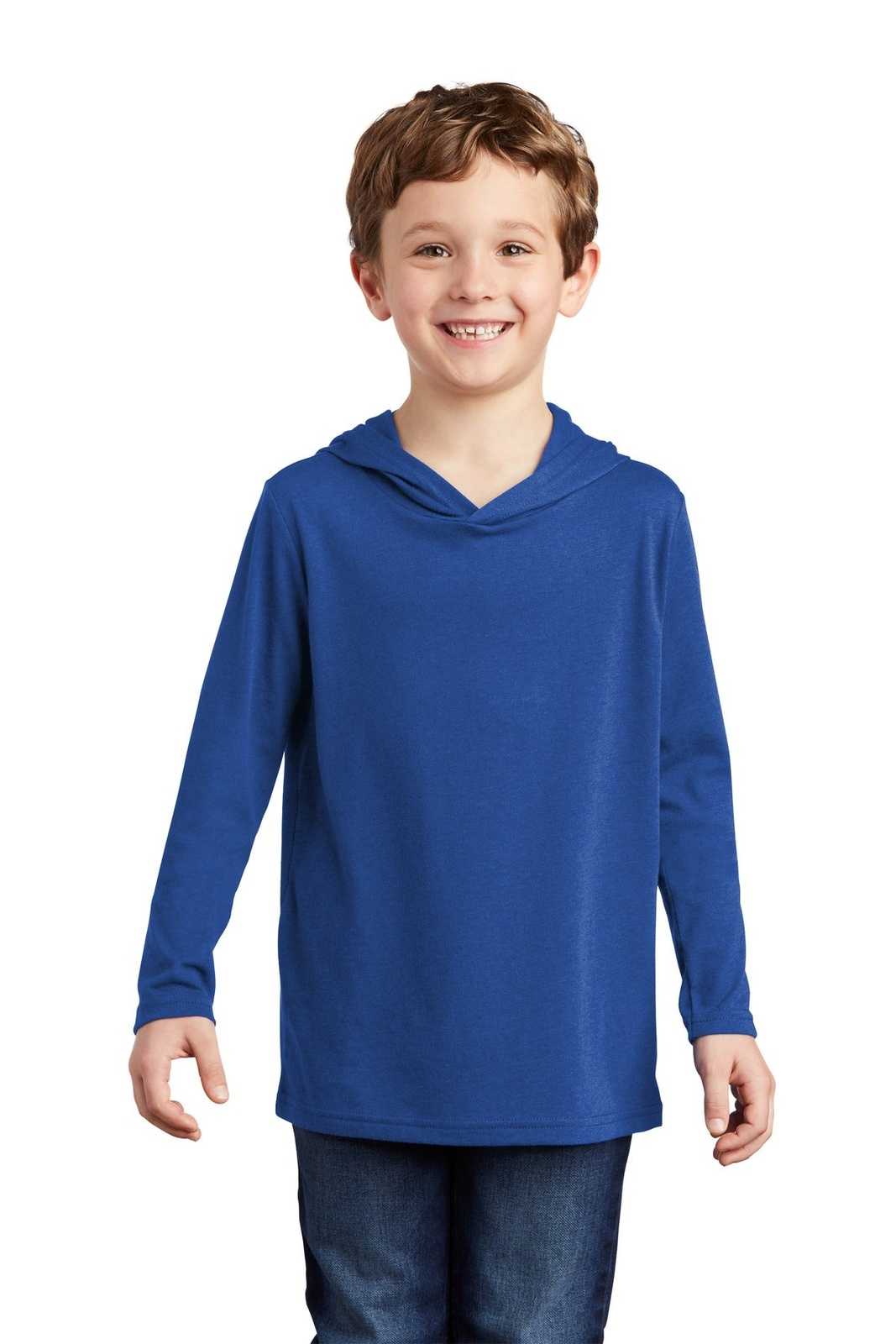 District DT139Y Youth Perfect Tri Long Sleeve Hoodie - Deep Royal - HIT a Double - 1