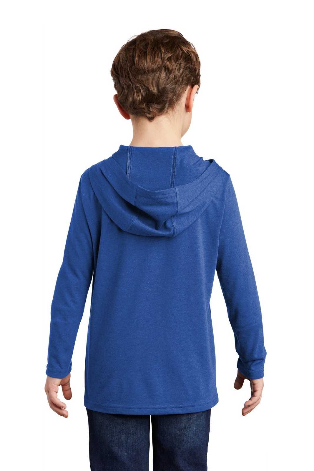 District DT139Y Youth Perfect Tri Long Sleeve Hoodie - Deep Royal - HIT a Double - 2