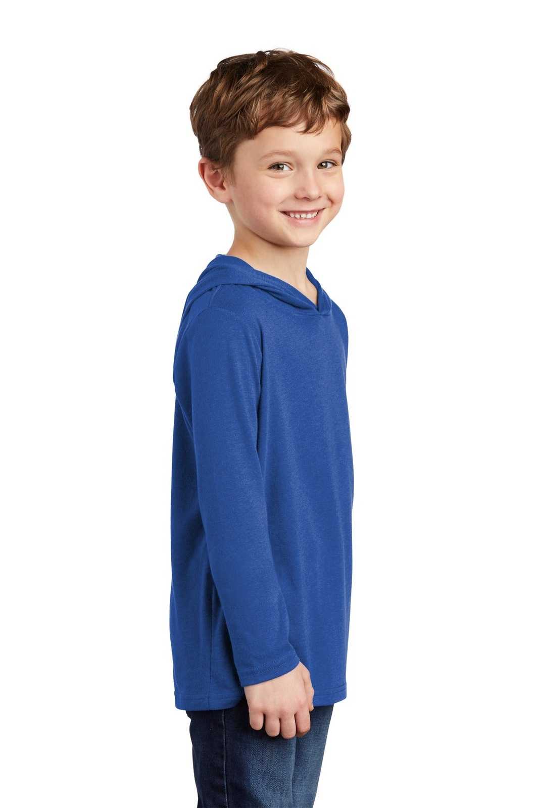 District DT139Y Youth Perfect Tri Long Sleeve Hoodie - Deep Royal - HIT a Double - 3