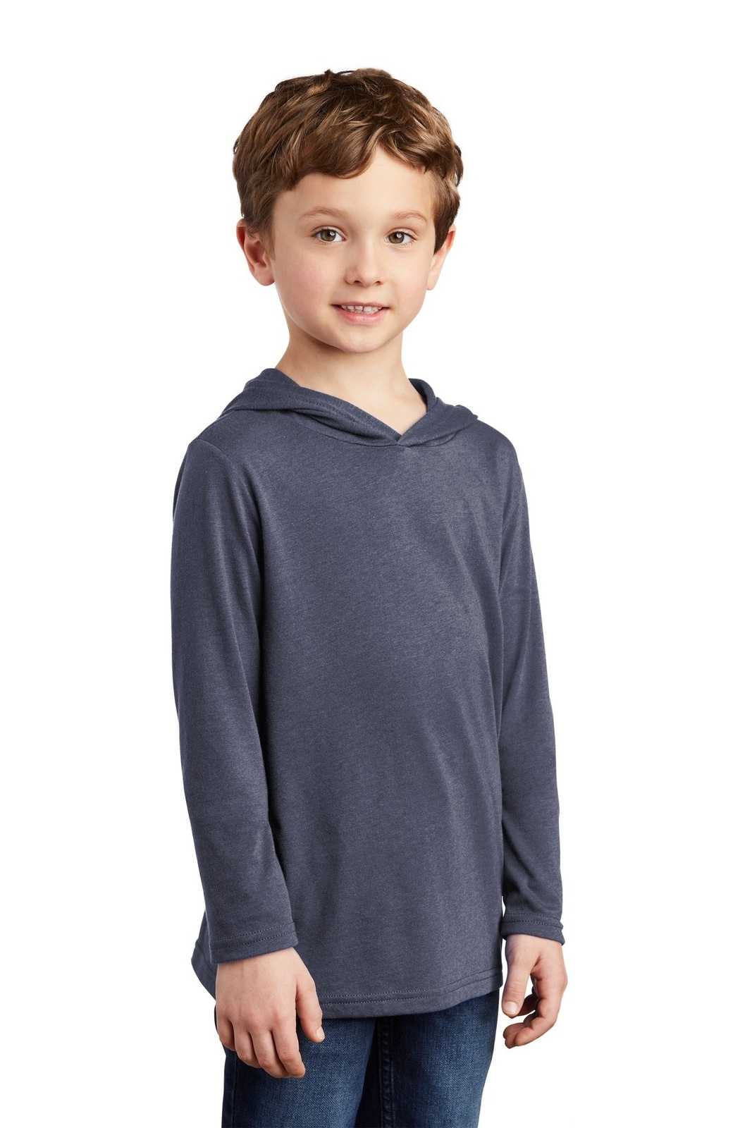 District DT139Y Youth Perfect Tri Long Sleeve Hoodie - Navy Frost - HIT a Double - 4