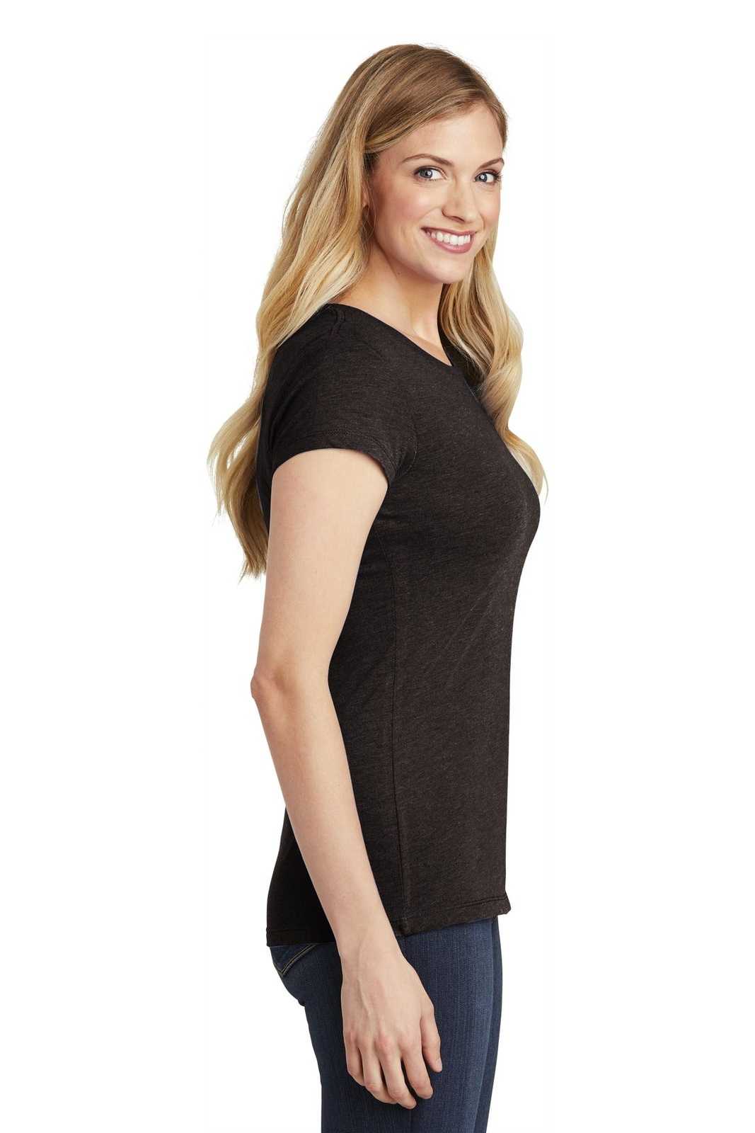 District DT155 Women&#39;s Fitted Perfect Tri Tee - Black Frost - HIT a Double - 3