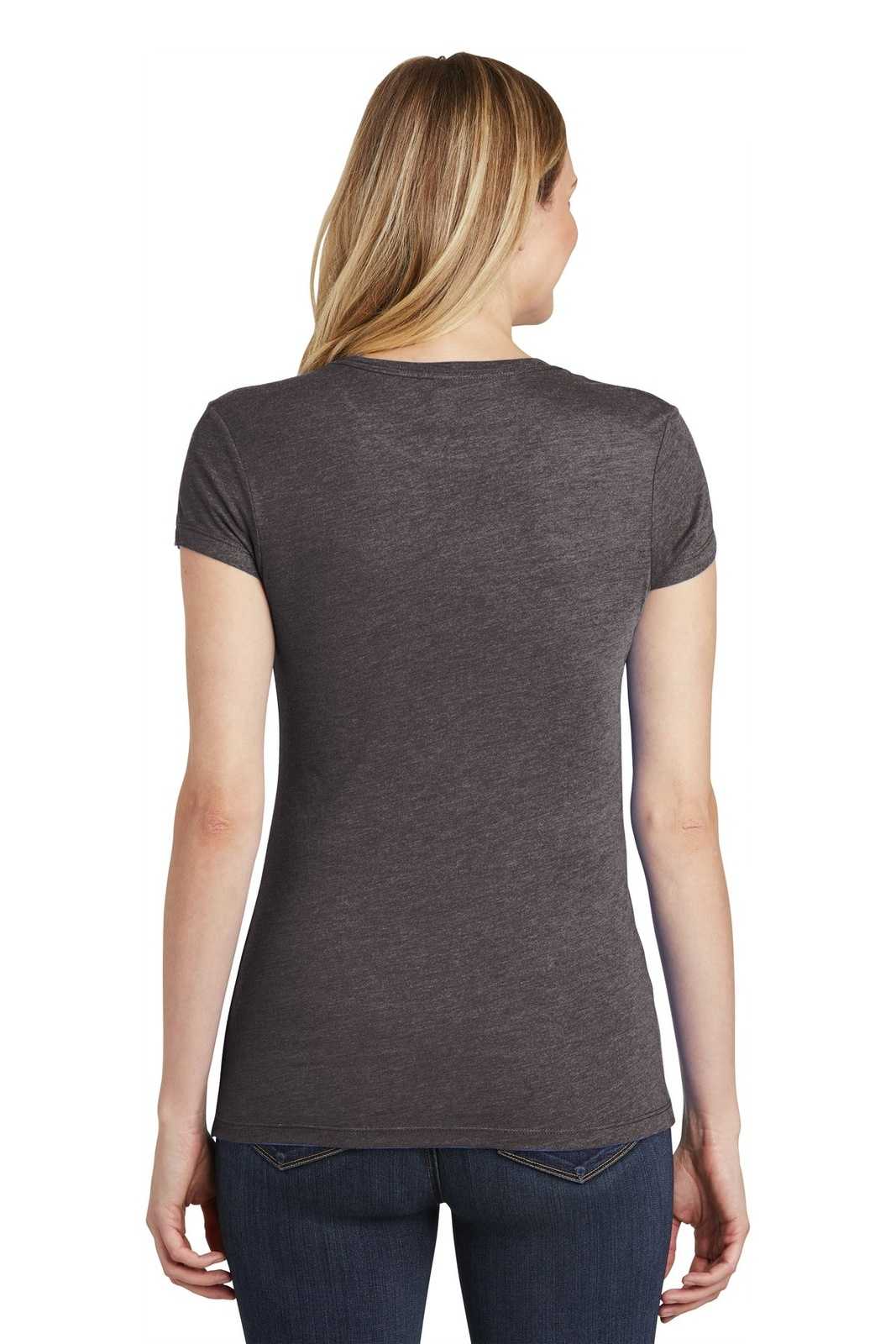 District DT155 Women&#39;s Fitted Perfect Tri Tee - Heathered Charcoal - HIT a Double - 2