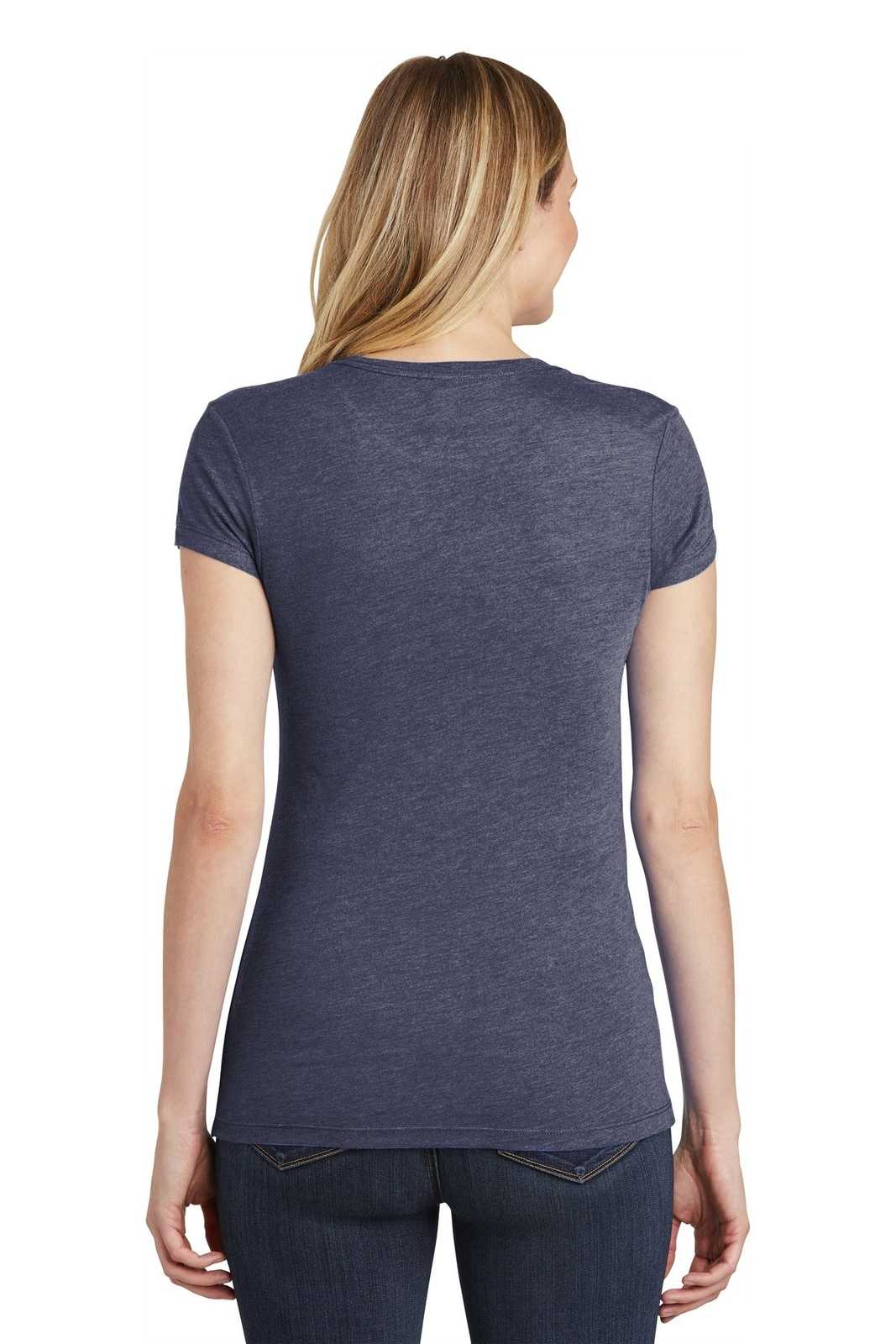 District DT155 Women's Fitted Perfect Tri Tee - Navy Frost - HIT a Double - 1