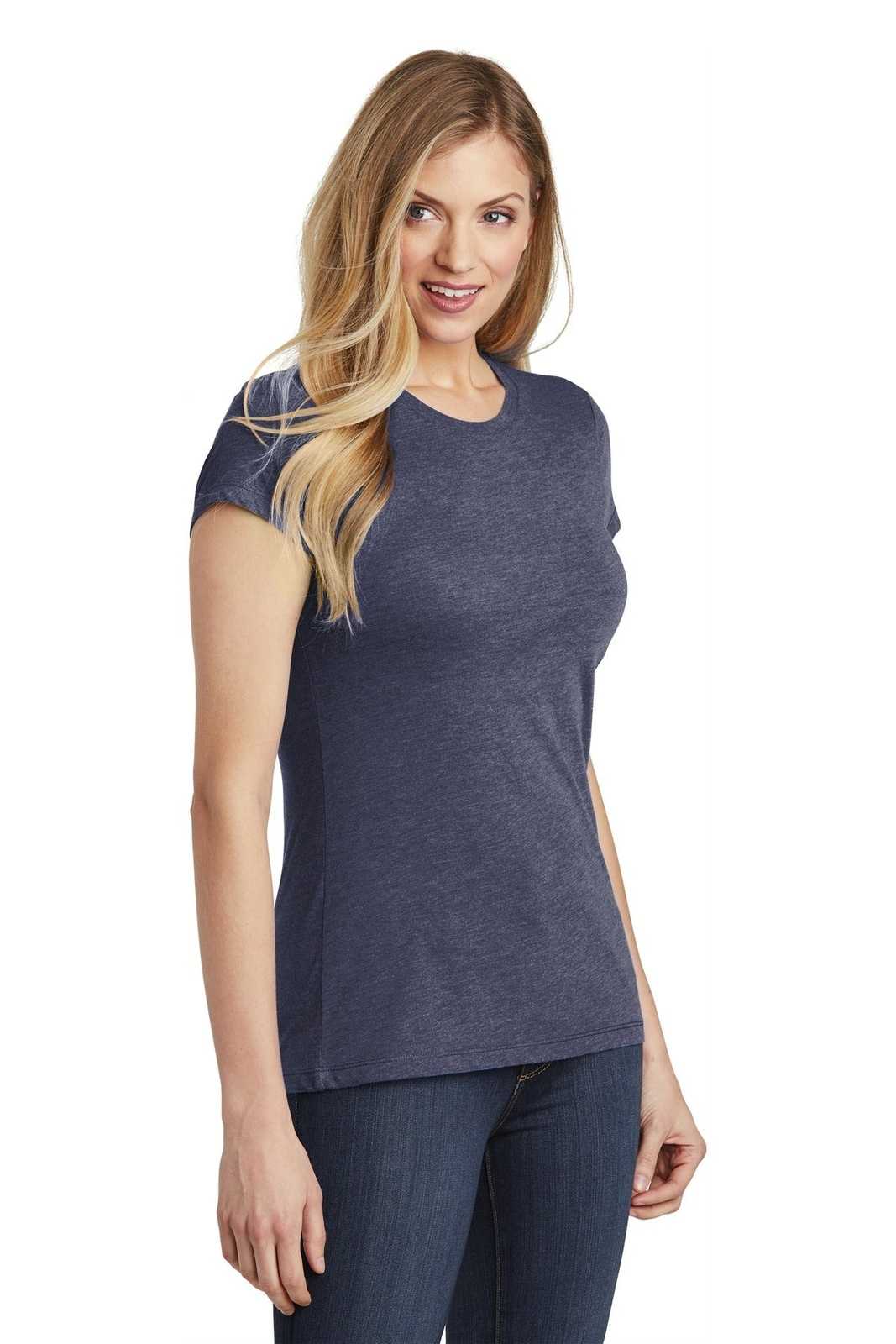 District DT155 Women&#39;s Fitted Perfect Tri Tee - Navy Frost - HIT a Double - 4