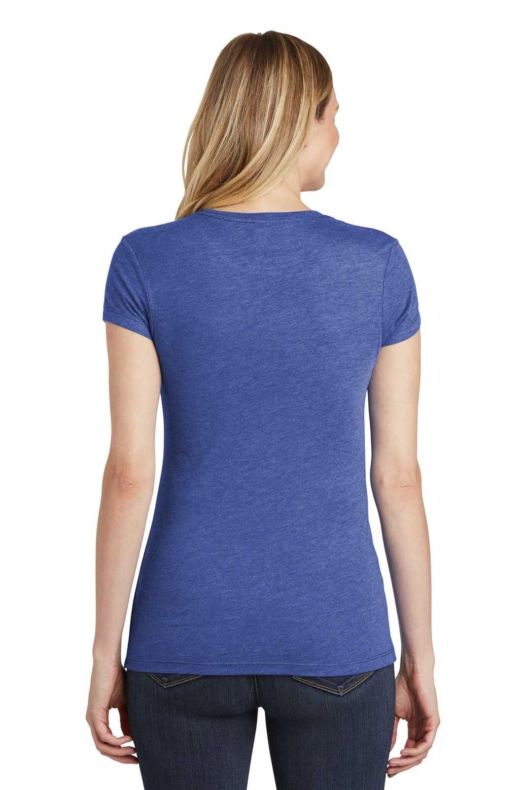 District DT155 Women's Fitted Perfect Tri Tee - Royal Frost - HIT a Double - 1