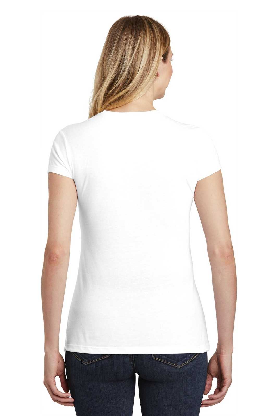 District DT155 Women's Fitted Perfect Tri Tee - White - HIT a Double - 1