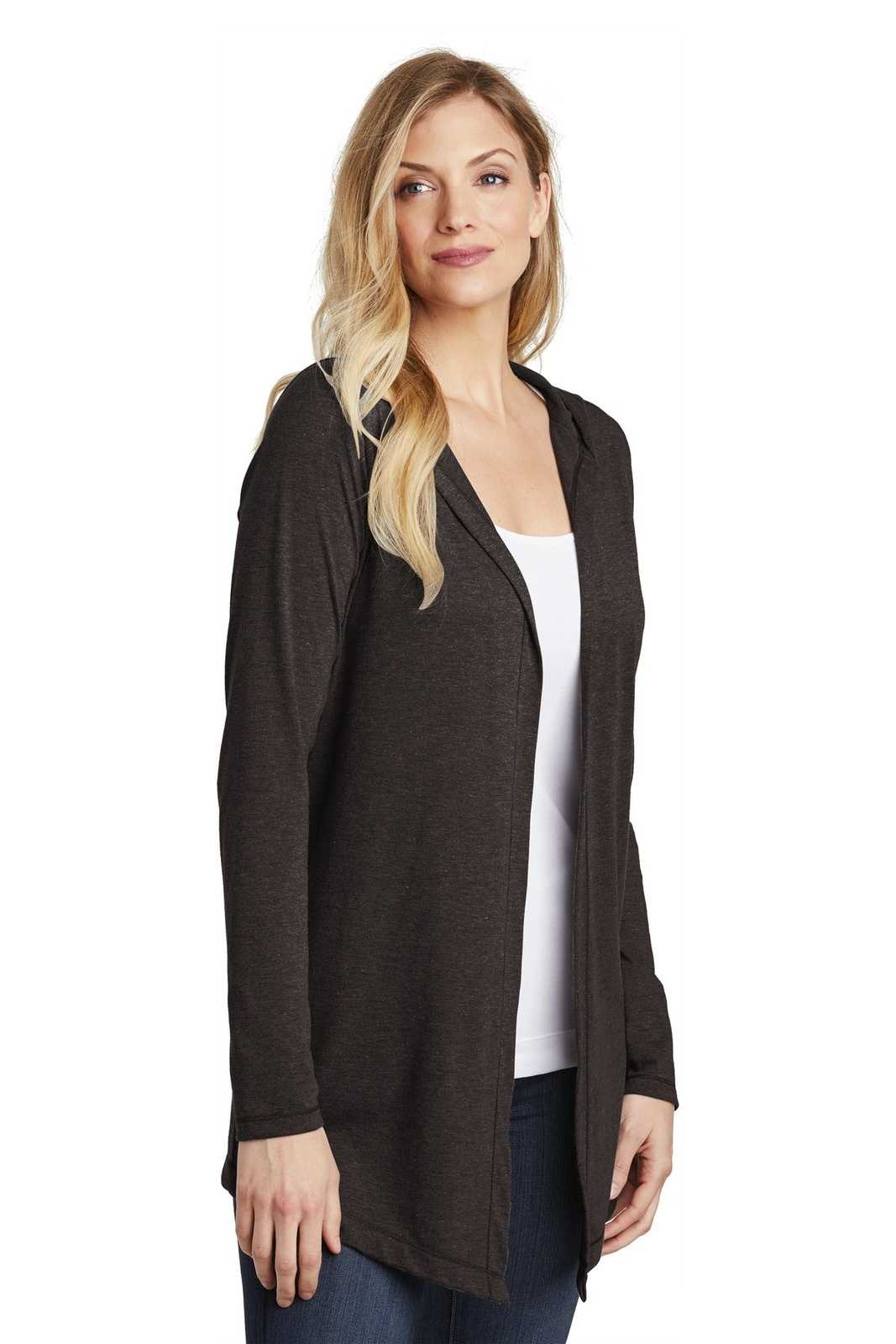 District DT156 Women&#39;s Perfect Tri Hooded Cardigan - Black Frost - HIT a Double - 4