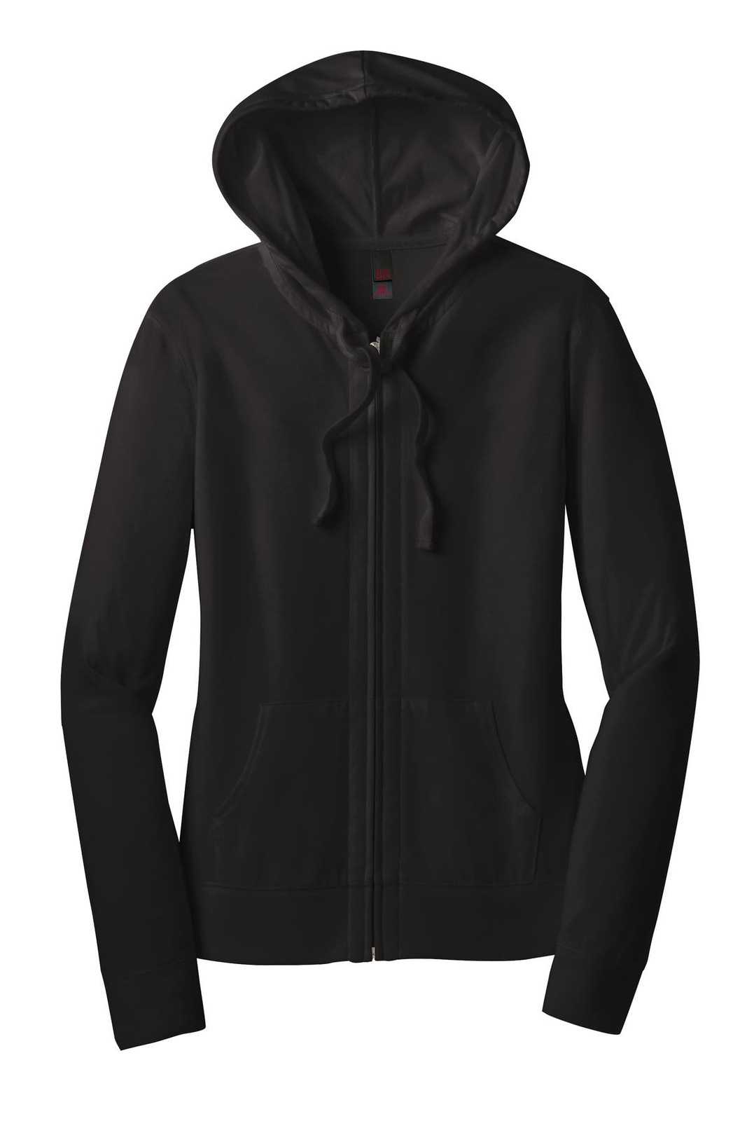 District DT2100 Women&#39;s Fitted Jersey Full-Zip Hoodie - Black - HIT a Double - 5