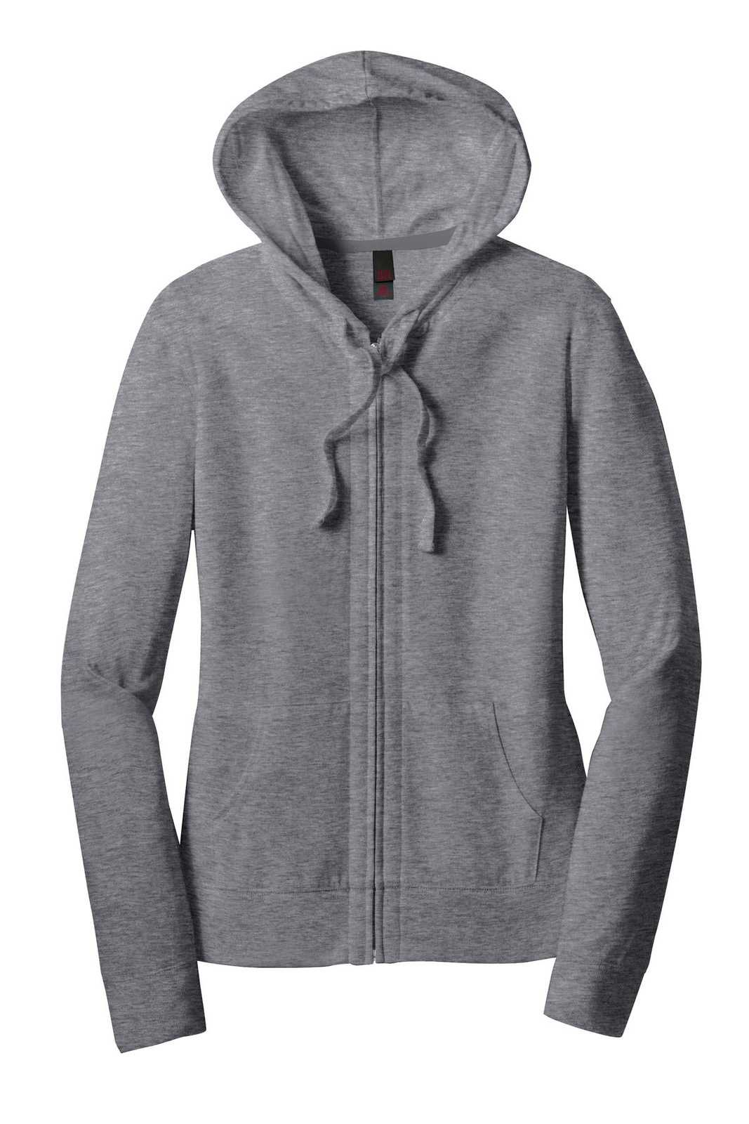 District DT2100 Women&#39;s Fitted Jersey Full-Zip Hoodie - Dark Heather Gray - HIT a Double - 5