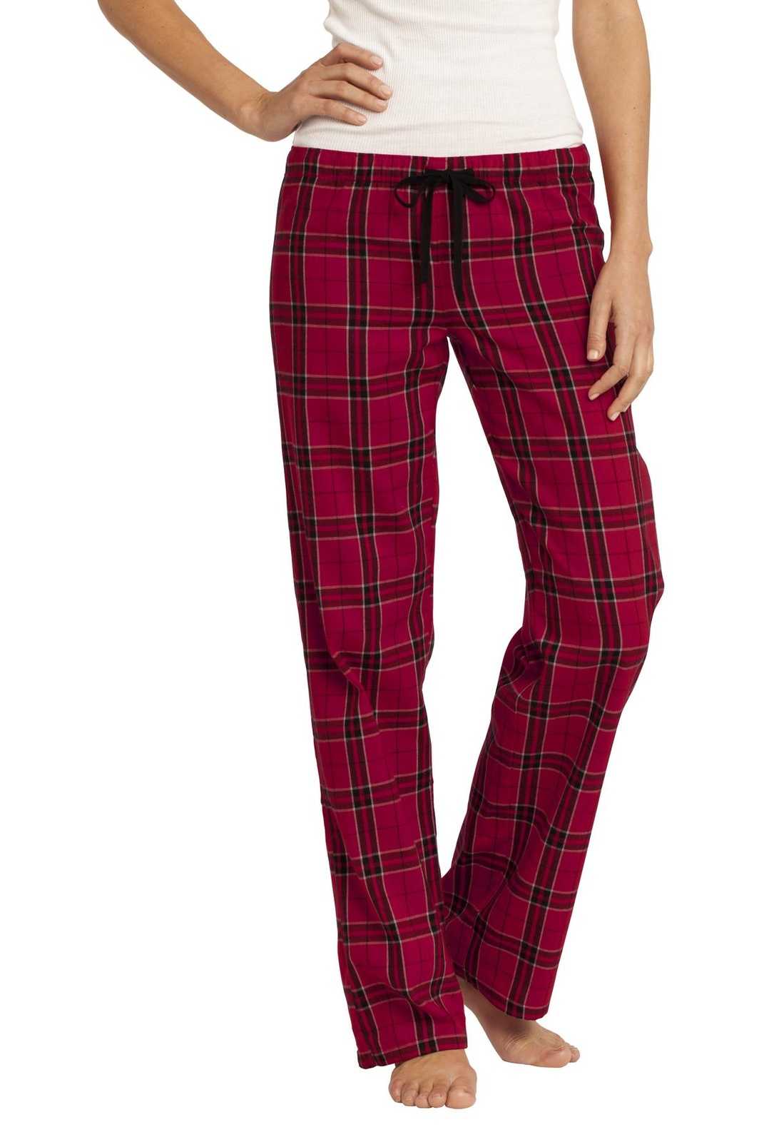 District DT2800 Women&#39;s Flannel Plaid Pant - New Red - HIT a Double - 1