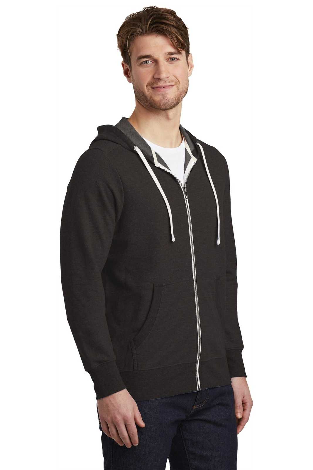 District DT356 Perfect Tri French Terry Full-Zip Hoodie - Black - HIT a Double - 4