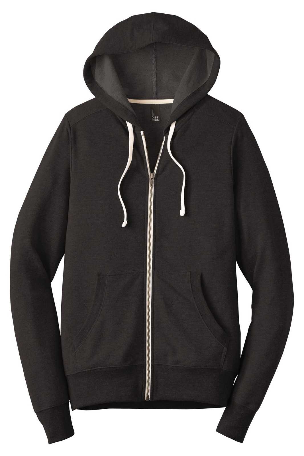 District DT356 Perfect Tri French Terry Full-Zip Hoodie - Black - HIT a Double - 5
