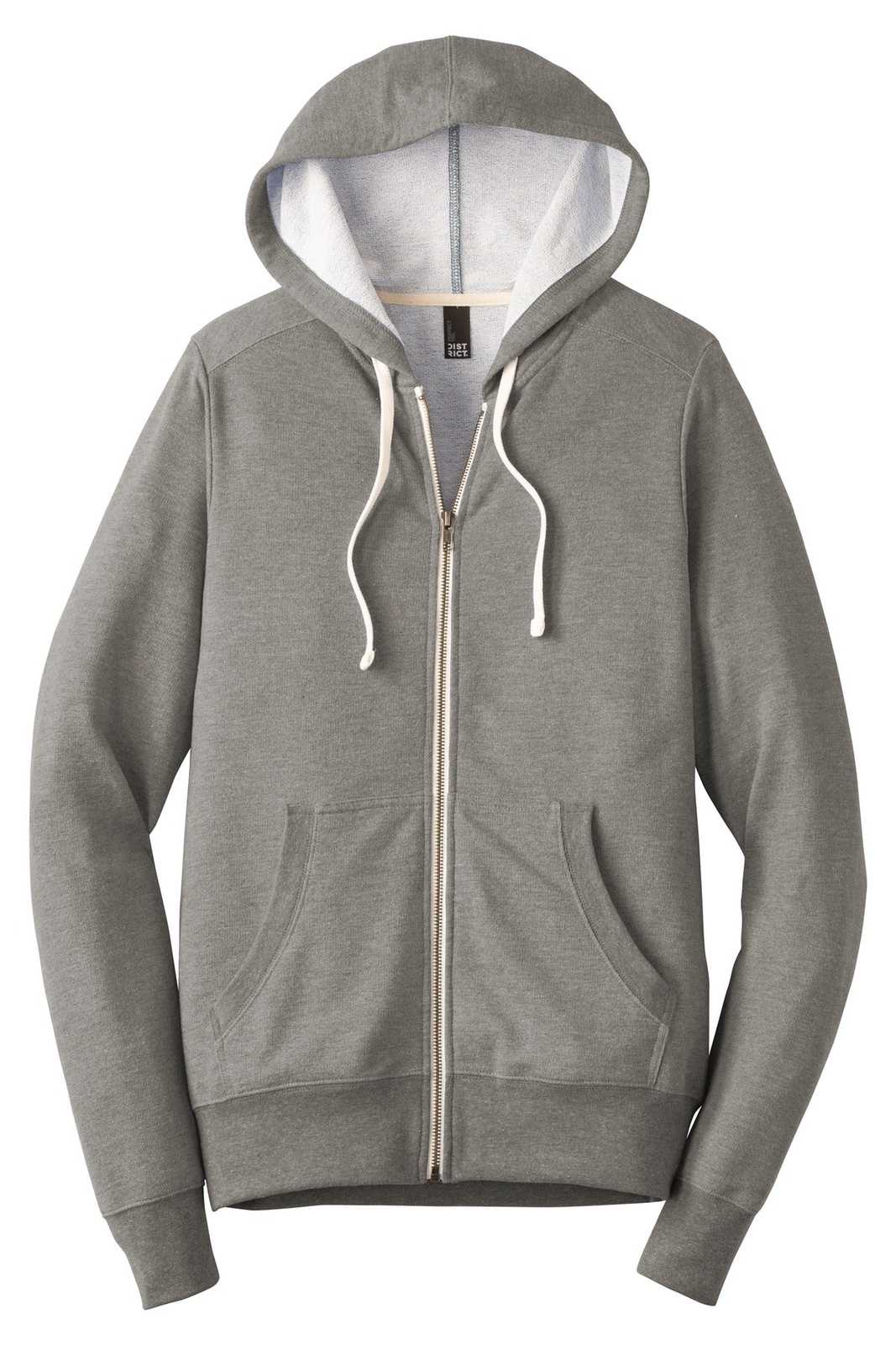 District DT356 Perfect Tri French Terry Full-Zip Hoodie - Gray Frost - HIT a Double - 5