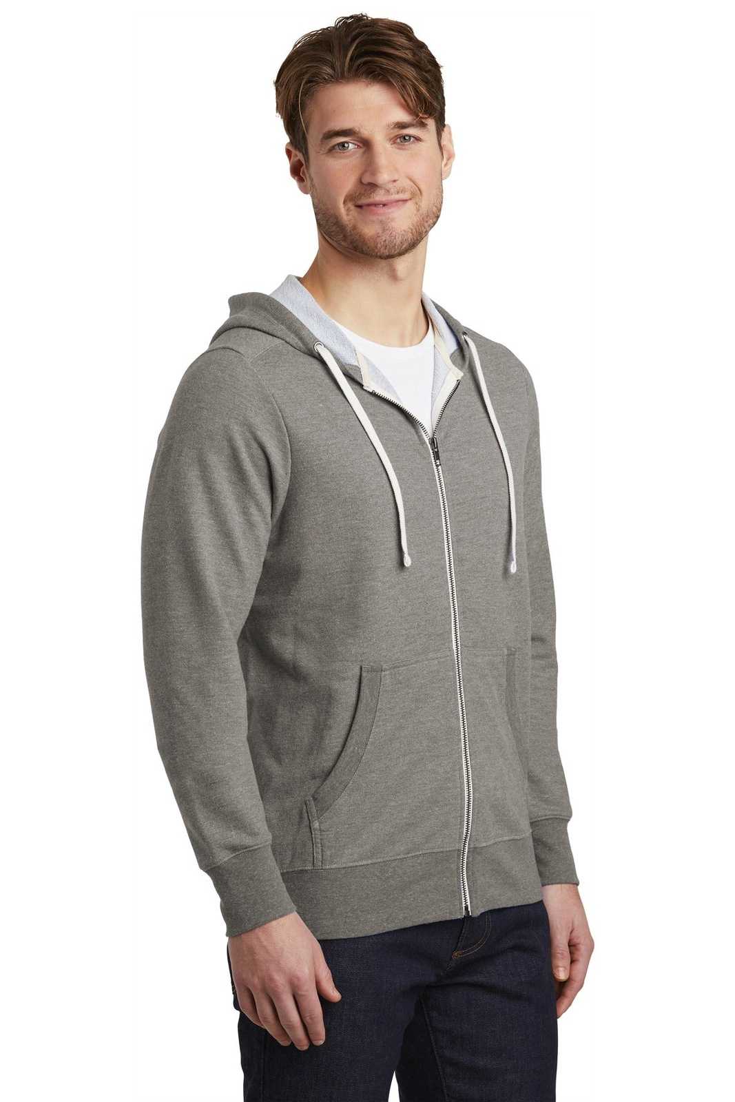 District DT356 Perfect Tri French Terry Full-Zip Hoodie - Gray Frost - HIT a Double - 4