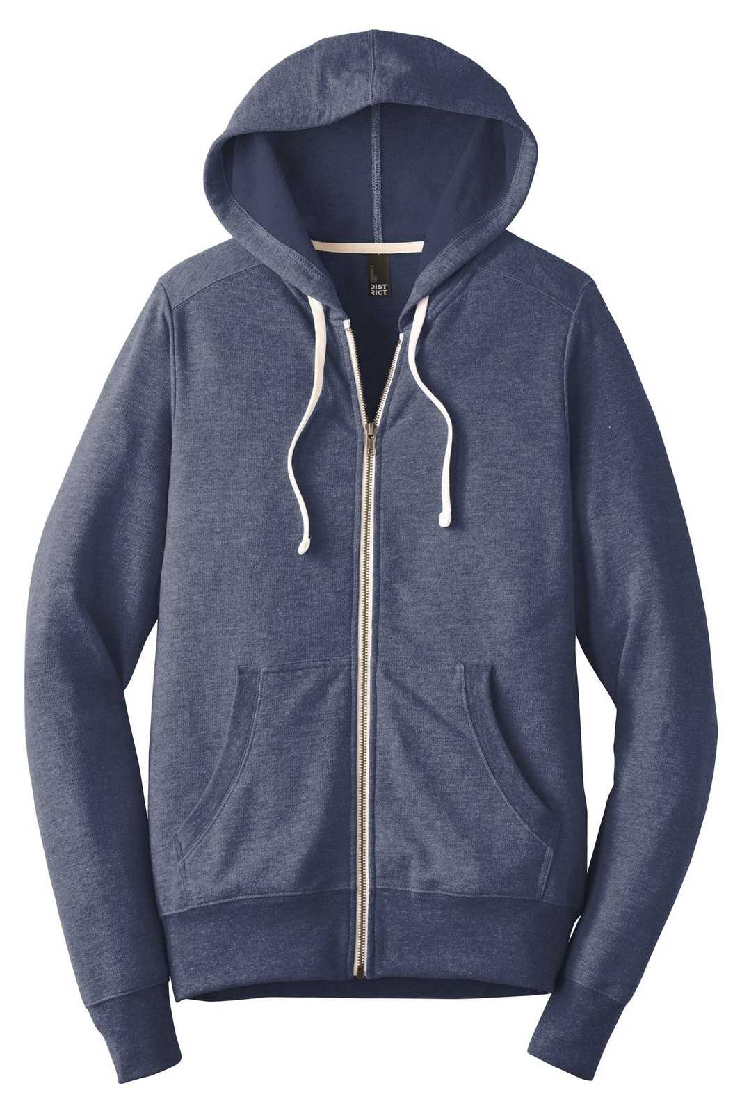 District DT356 Perfect Tri French Terry Full-Zip Hoodie - New Navy - HIT a Double - 5