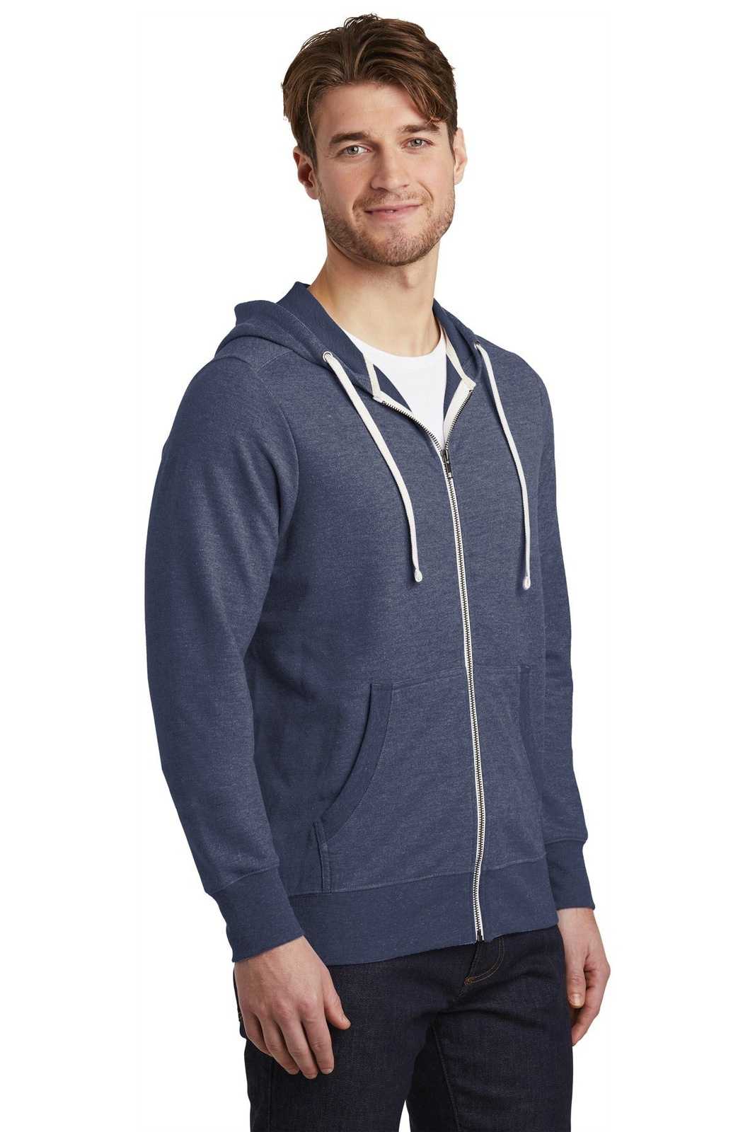 District DT356 Perfect Tri French Terry Full-Zip Hoodie - New Navy - HIT a Double - 4