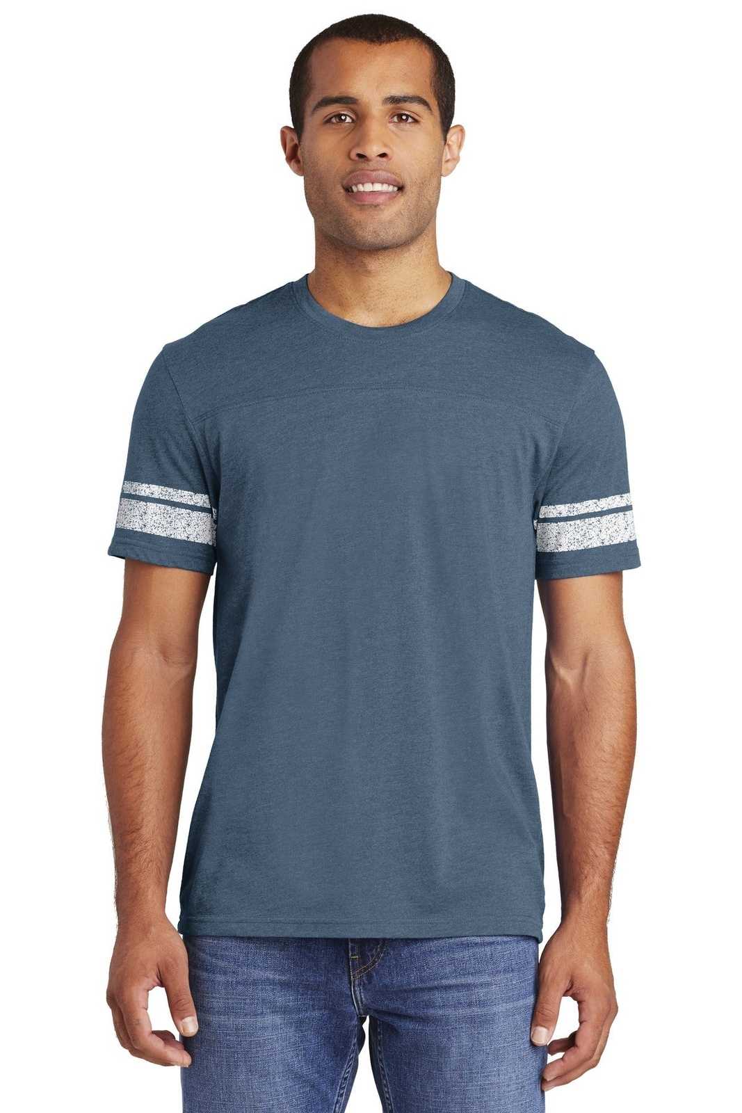 District DT376 Game Tee - Heathered True Navy White - HIT a Double - 1