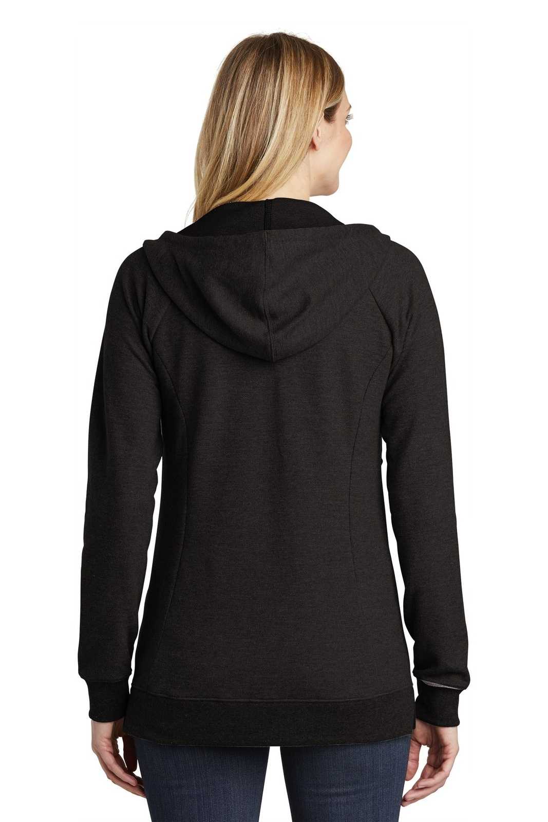 District DT456 Women's Perfect Tri French Terry Full-Zip Hoodie - Black - HIT a Double - 1