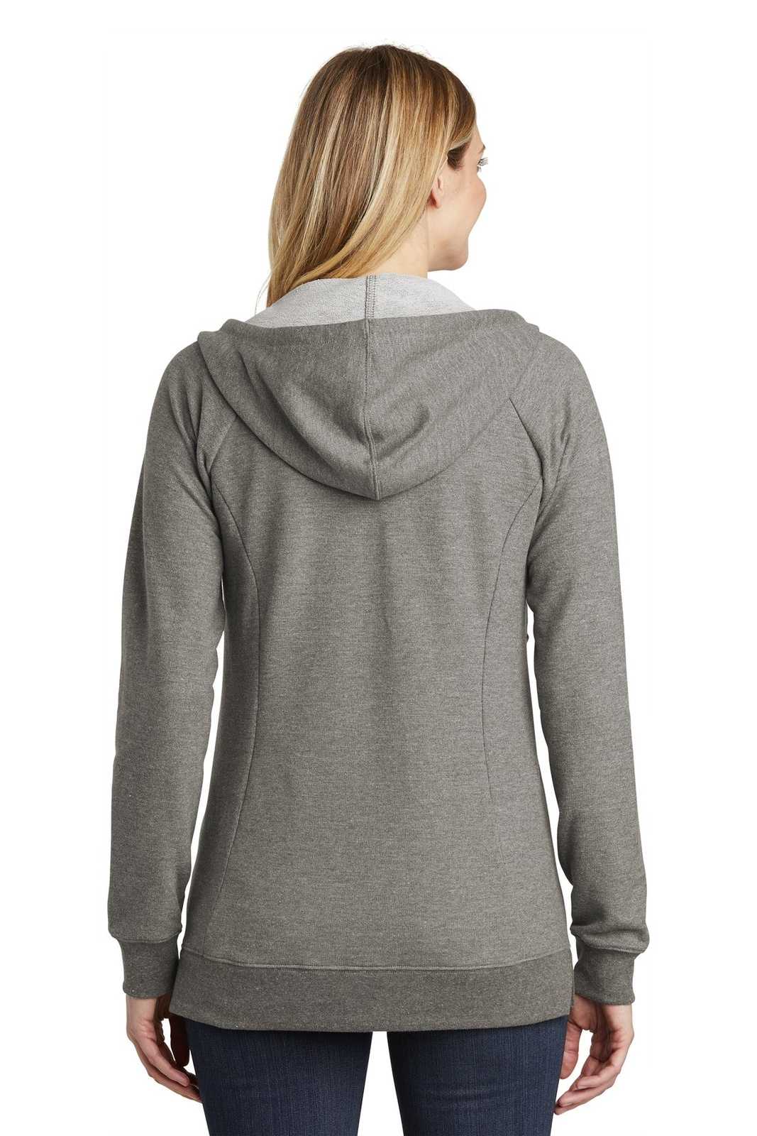District DT456 Women&#39;s Perfect Tri French Terry Full-Zip Hoodie - Gray Frost - HIT a Double - 2