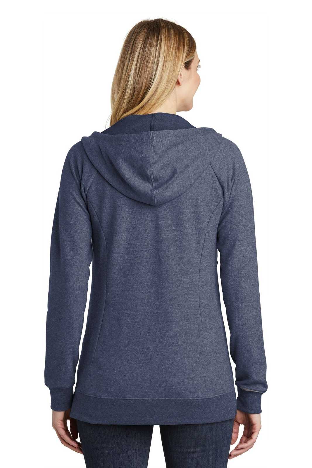 District DT456 Women's Perfect Tri French Terry Full-Zip Hoodie - New Navy - HIT a Double - 1