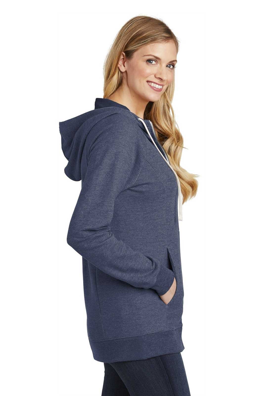 District DT456 Women&#39;s Perfect Tri French Terry Full-Zip Hoodie - New Navy - HIT a Double - 3
