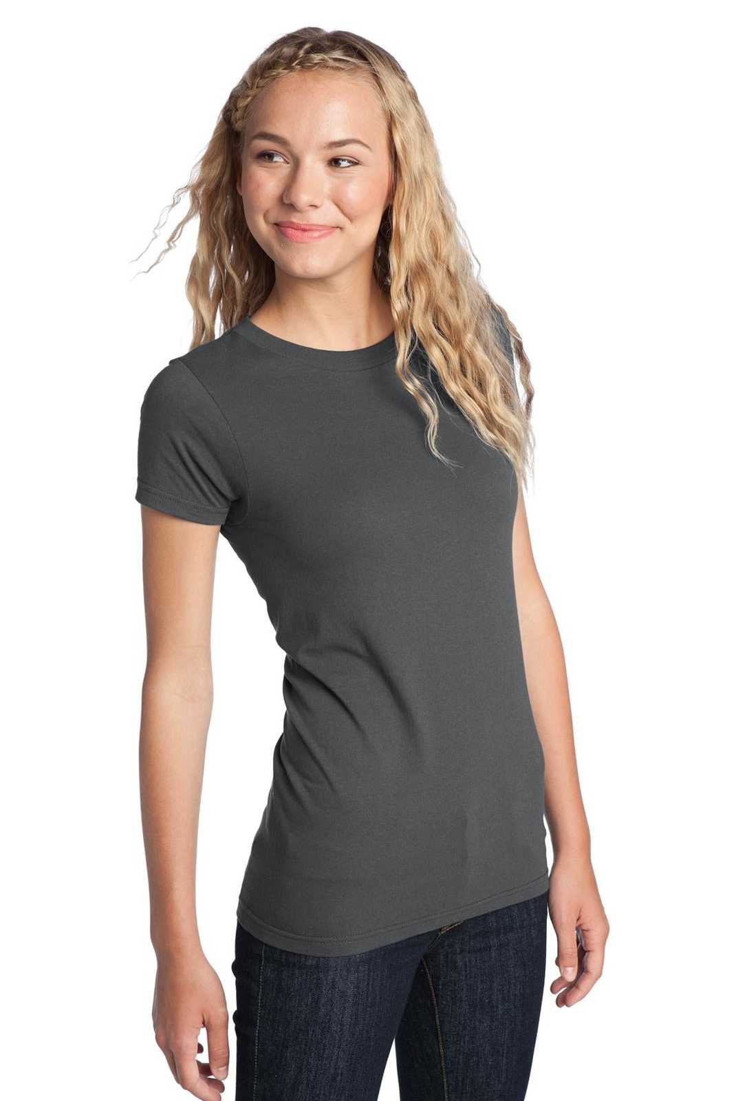 District DT5001 Women&#39;s Fitted The Concert Tee - Charcoal - HIT a Double - 4