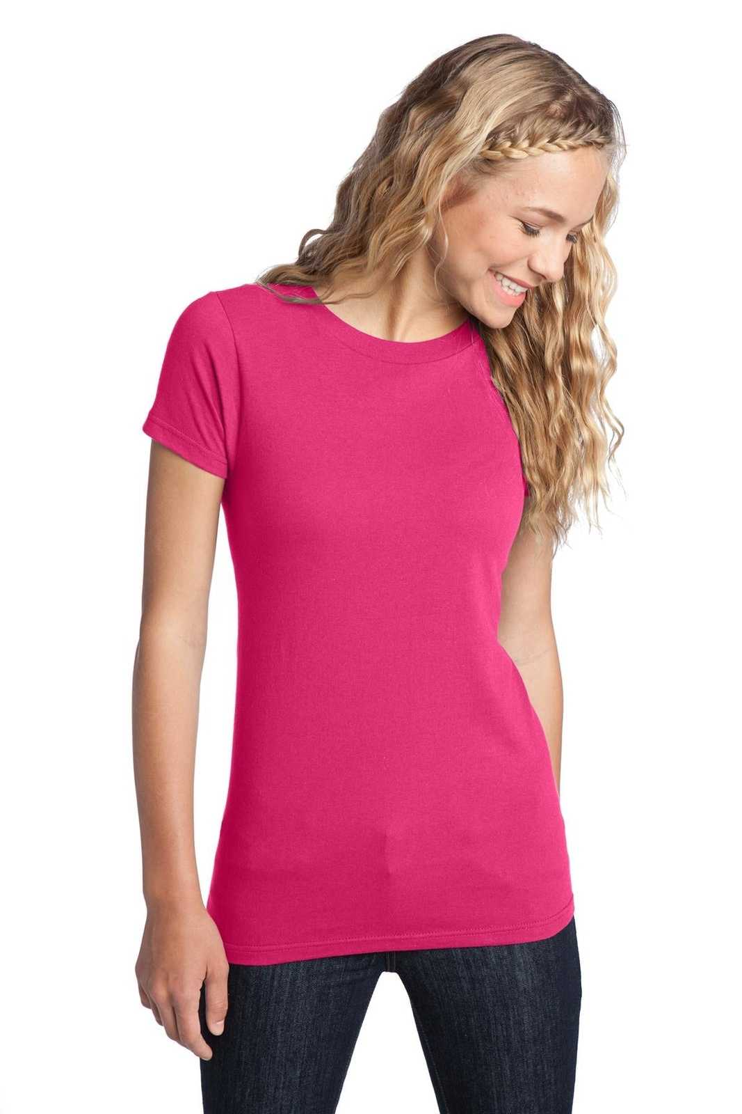 District DT5001 Women's Fitted The Concert Tee - Dark Fuchsia - HIT a Double - 1