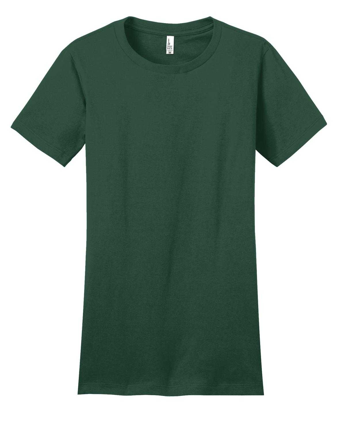 District DT5001 Women&#39;s Fitted The Concert Tee - Forest Green - HIT a Double - 5