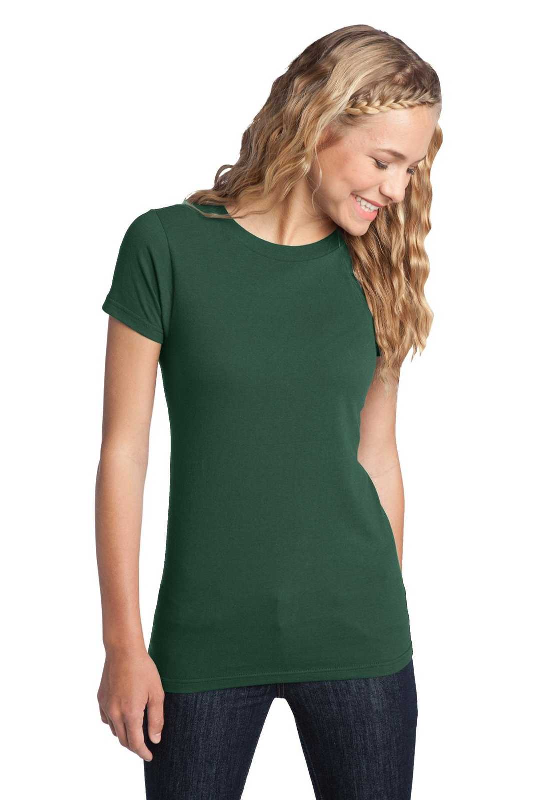 District DT5001 Women&#39;s Fitted The Concert Tee - Forest Green - HIT a Double - 1