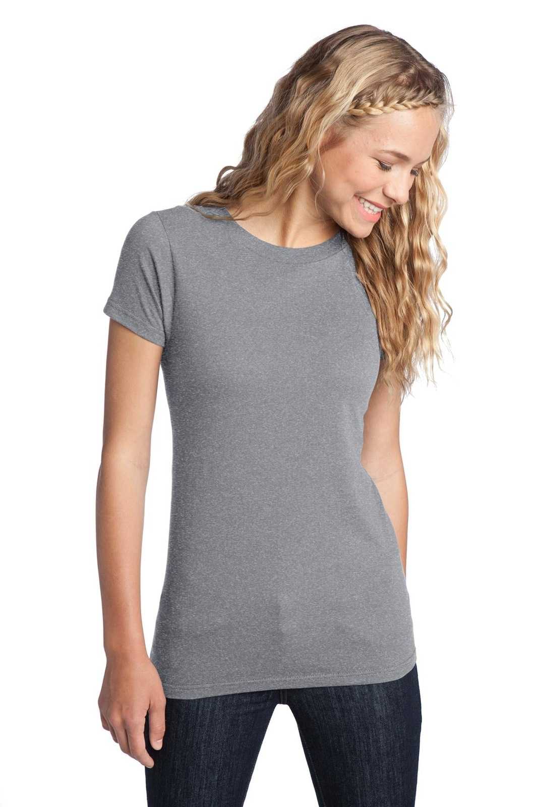District DT5001 Women's Fitted The Concert Tee - Heather Gray - HIT a Double - 1