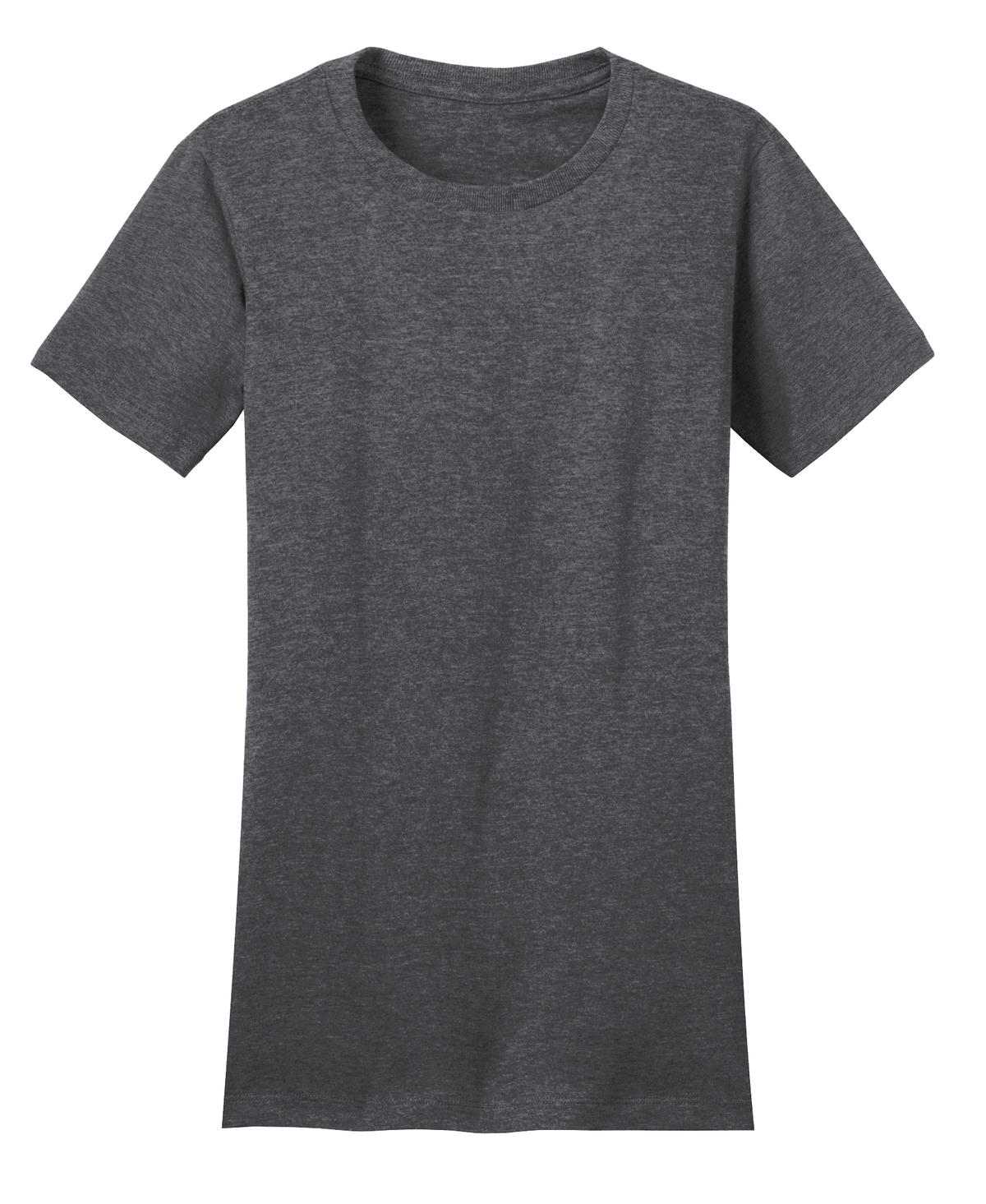 District DT5001 Women&#39;s Fitted The Concert Tee - Heathered Charcoal - HIT a Double - 5