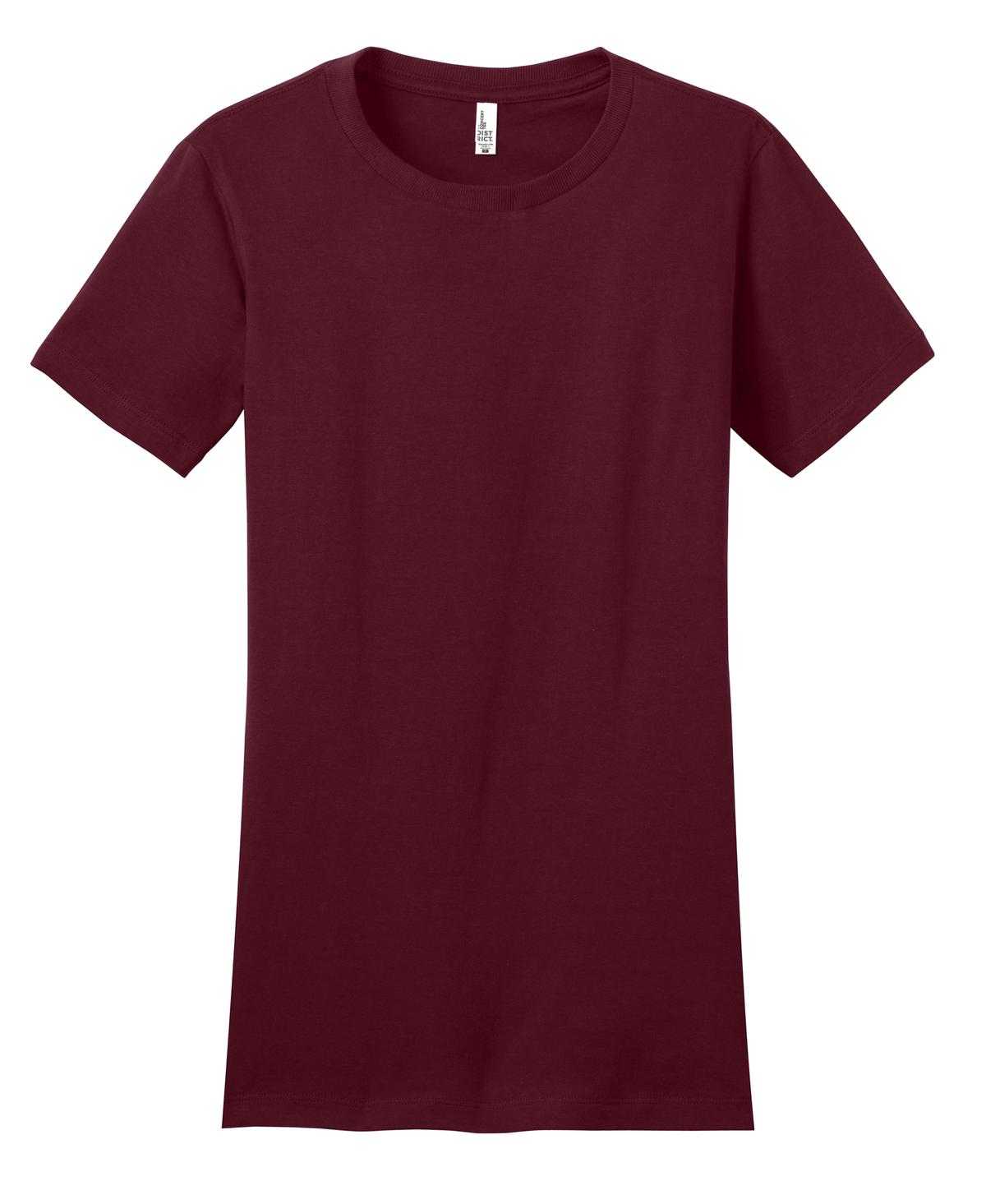District DT5001 Women&#39;s Fitted The Concert Tee - Maroon - HIT a Double - 5
