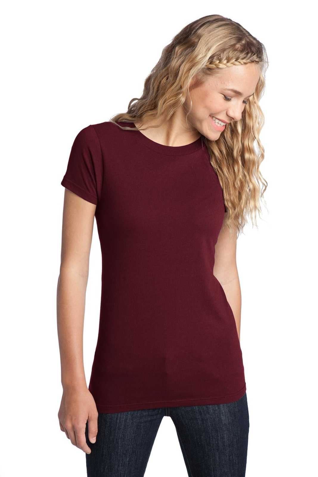 District DT5001 Women&#39;s Fitted The Concert Tee - Maroon - HIT a Double - 1