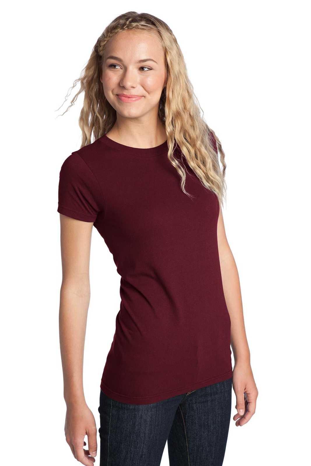 District DT5001 Women&#39;s Fitted The Concert Tee - Maroon - HIT a Double - 4