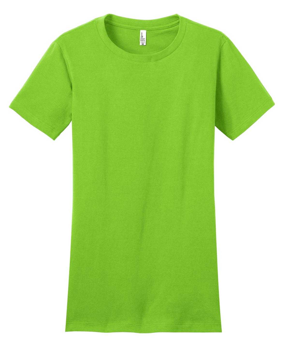 District DT5001 Women&#39;s Fitted The Concert Tee - Neon Green - HIT a Double - 5