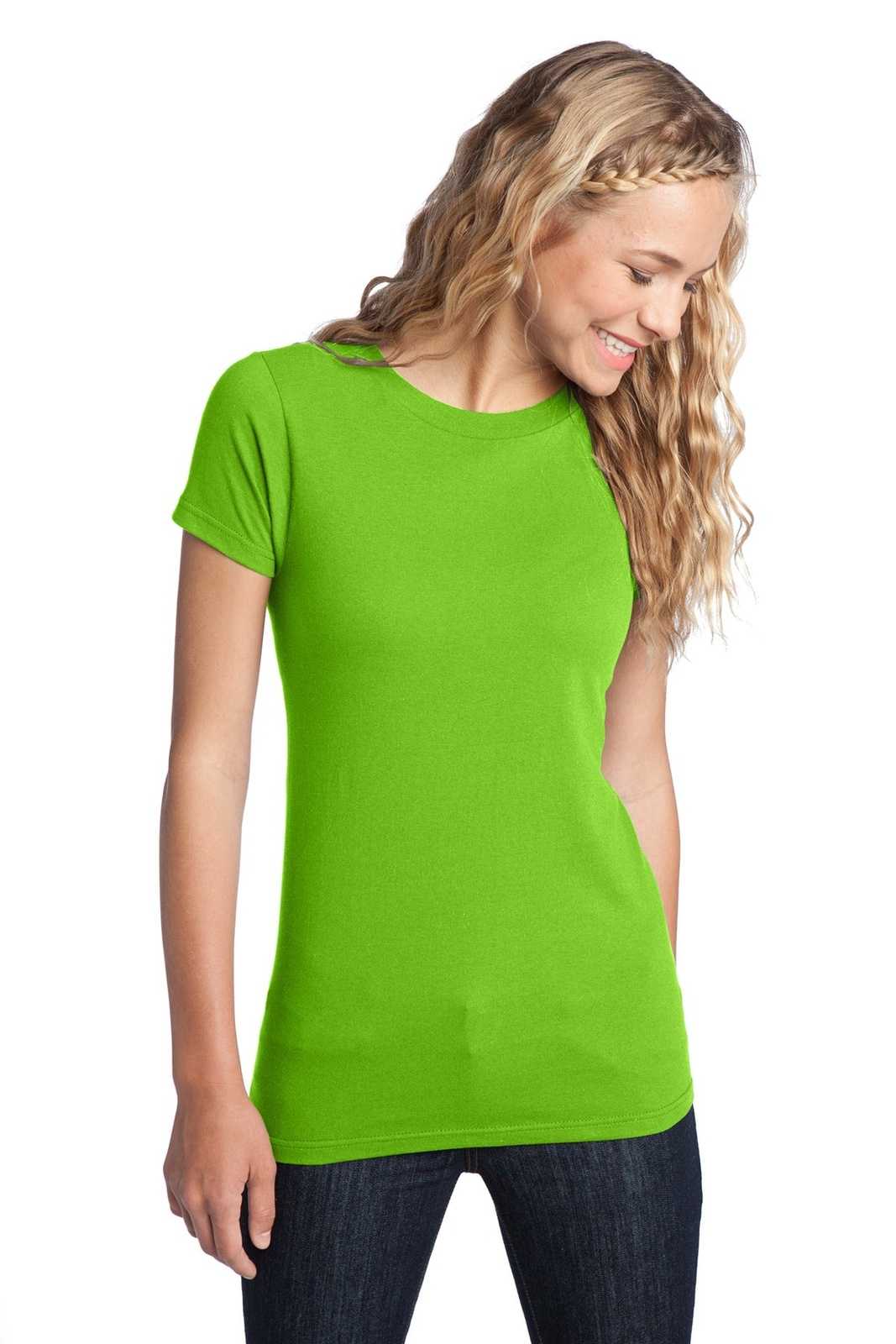 District DT5001 Women&#39;s Fitted The Concert Tee - Neon Green - HIT a Double - 1