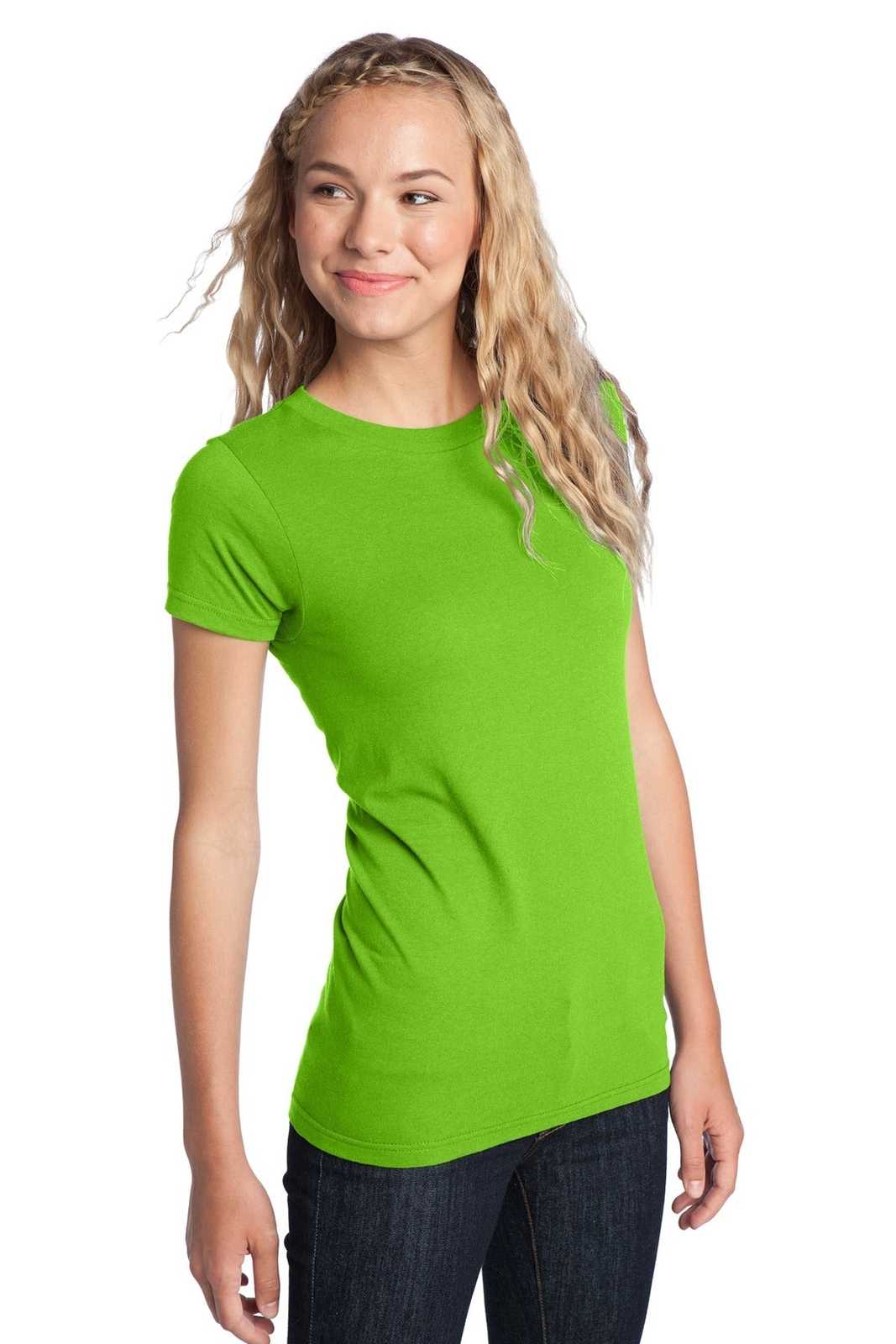 District DT5001 Women&#39;s Fitted The Concert Tee - Neon Green - HIT a Double - 4