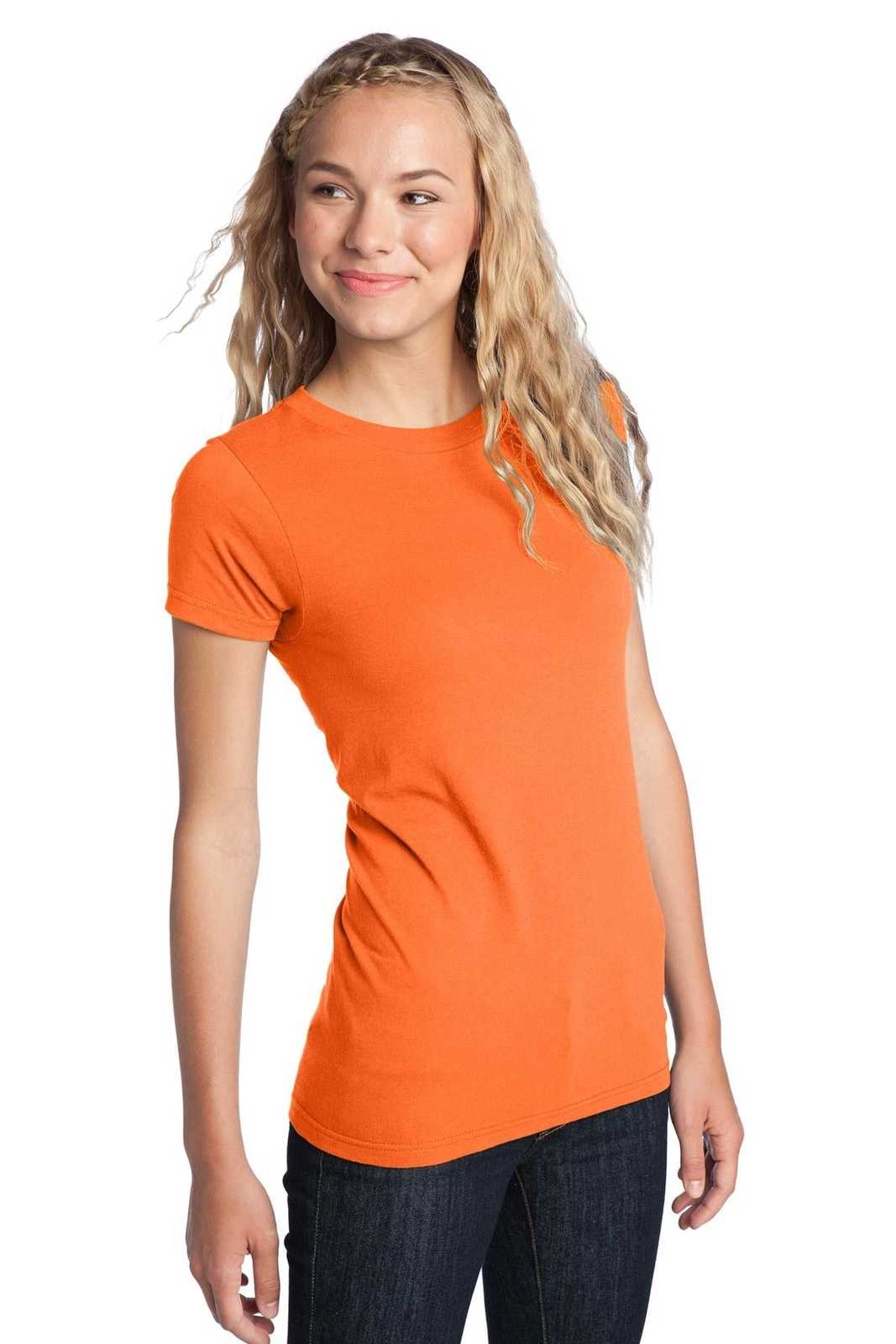 District DT5001 Women&#39;s Fitted The Concert Tee - Neon Orange - HIT a Double - 4