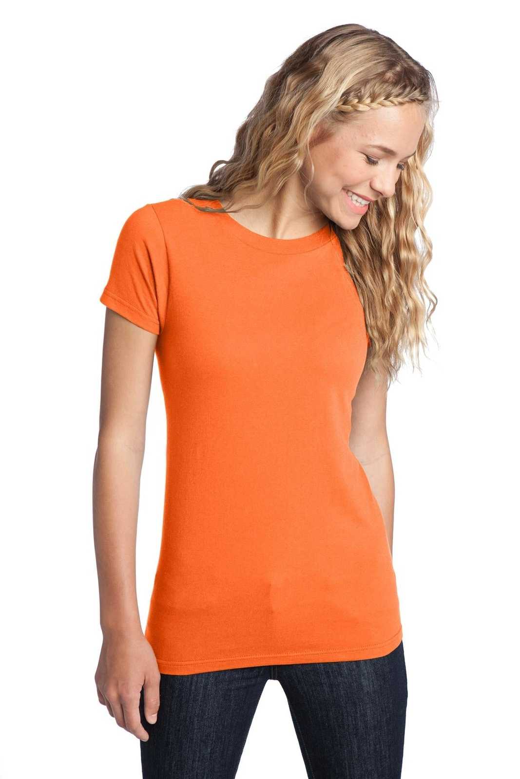 District DT5001 Women&#39;s Fitted The Concert Tee - Neon Orange - HIT a Double - 1