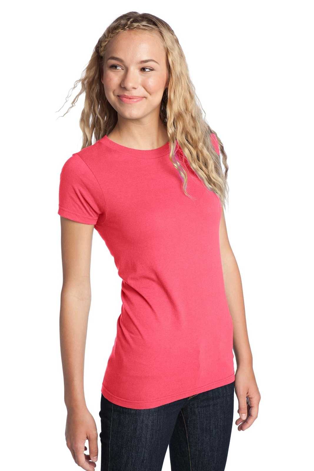 District DT5001 Women&#39;s Fitted The Concert Tee - Neon Pink - HIT a Double - 4