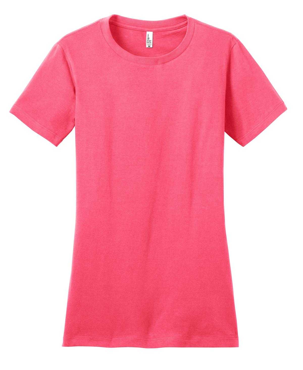 District DT5001 Women&#39;s Fitted The Concert Tee - Neon Pink - HIT a Double - 5