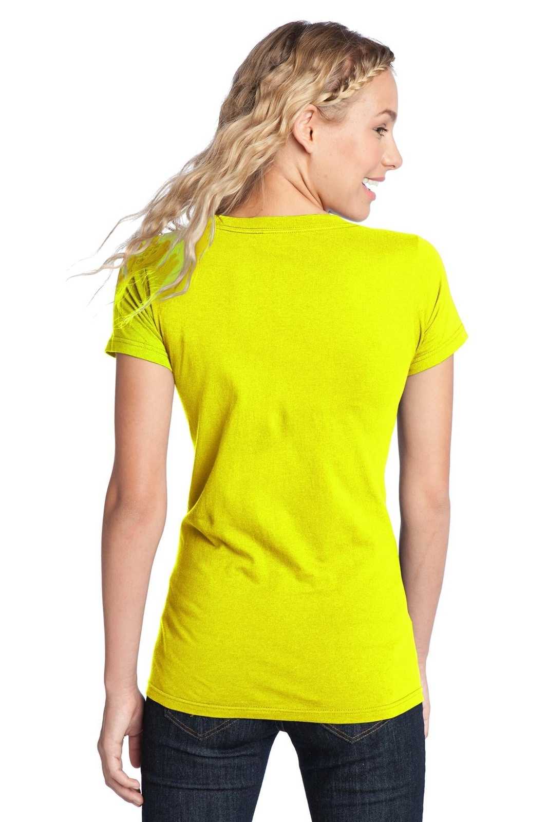 District DT5001 Women&#39;s Fitted The Concert Tee - Neon Yellow - HIT a Double - 2