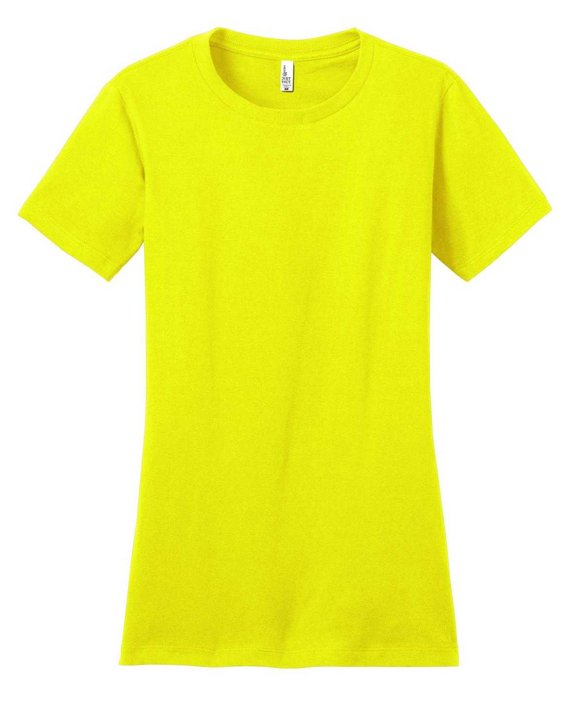 District DT5001 Women&#39;s Fitted The Concert Tee - Neon Yellow - HIT a Double - 5