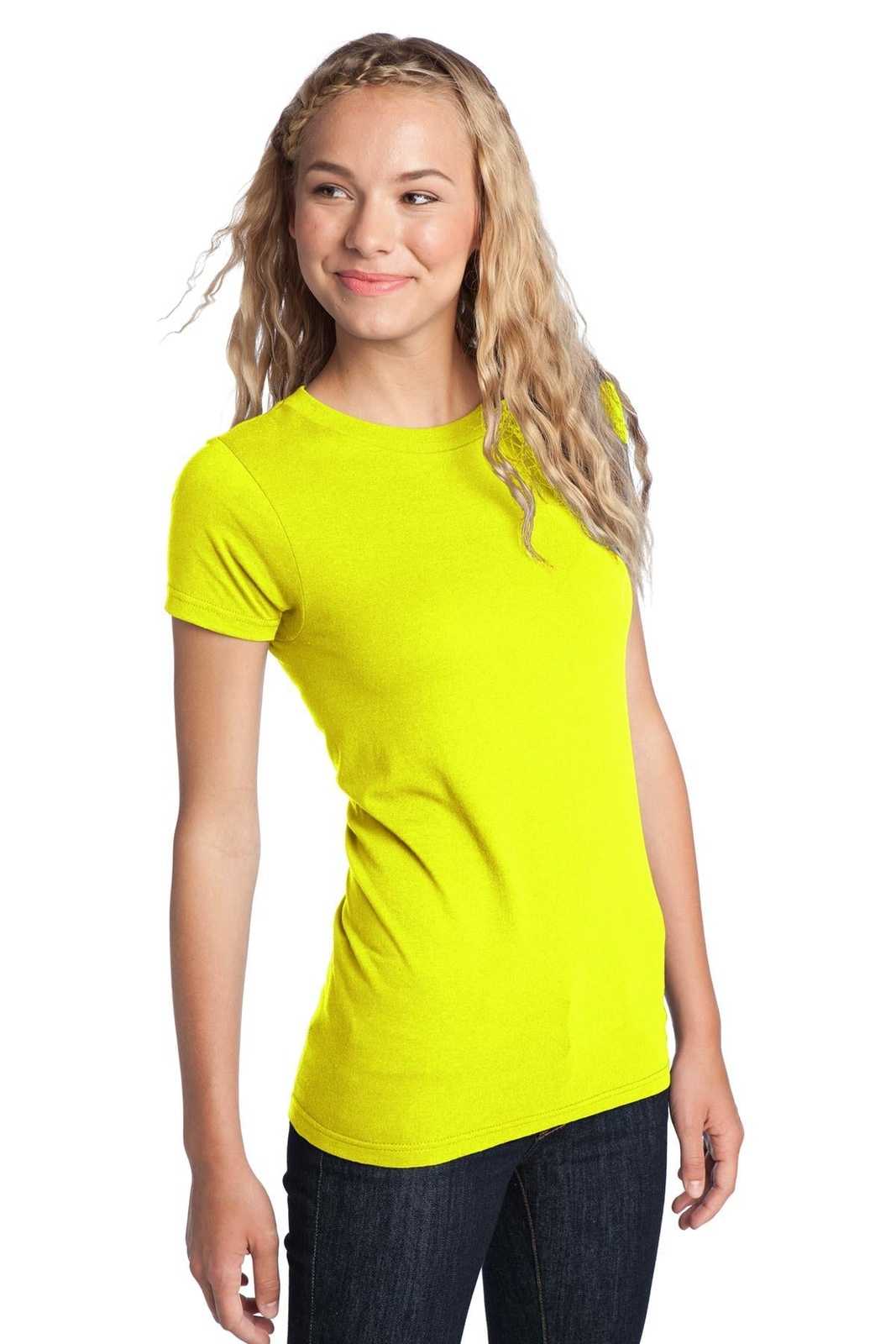 District DT5001 Women&#39;s Fitted The Concert Tee - Neon Yellow - HIT a Double - 4