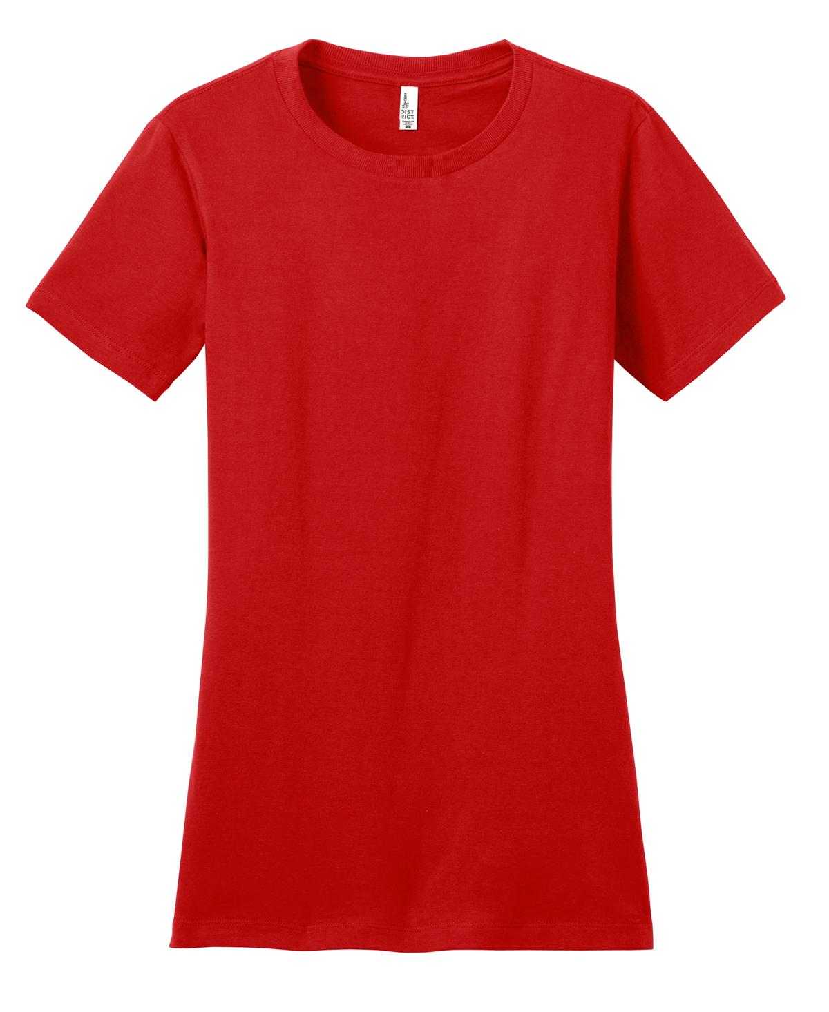 District DT5001 Women&#39;s Fitted The Concert Tee - New Red - HIT a Double - 5