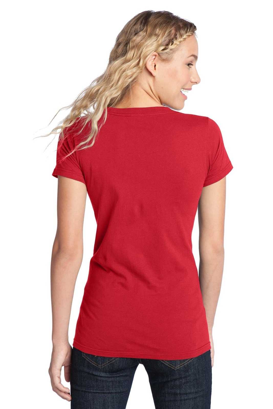 District DT5001 Women&#39;s Fitted The Concert Tee - New Red - HIT a Double - 2