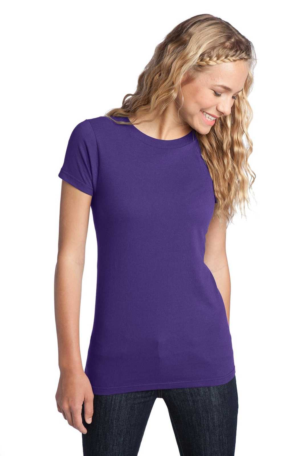 District DT5001 Women&#39;s Fitted The Concert Tee - Purple - HIT a Double - 1