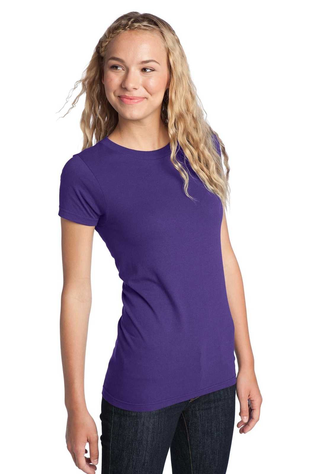 District DT5001 Women&#39;s Fitted The Concert Tee - Purple - HIT a Double - 4