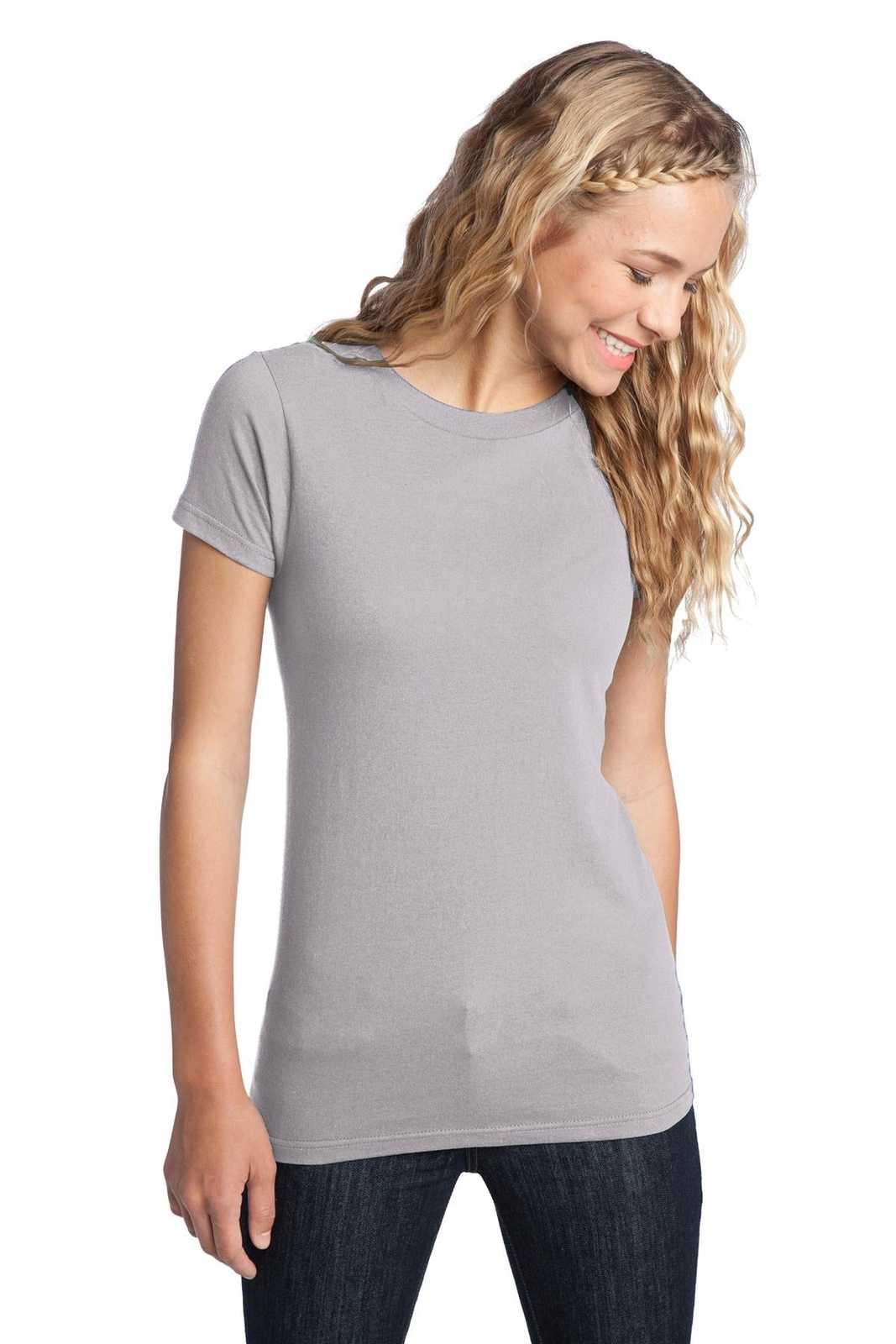 District DT5001 Women&#39;s Fitted The Concert Tee - Silver - HIT a Double - 1